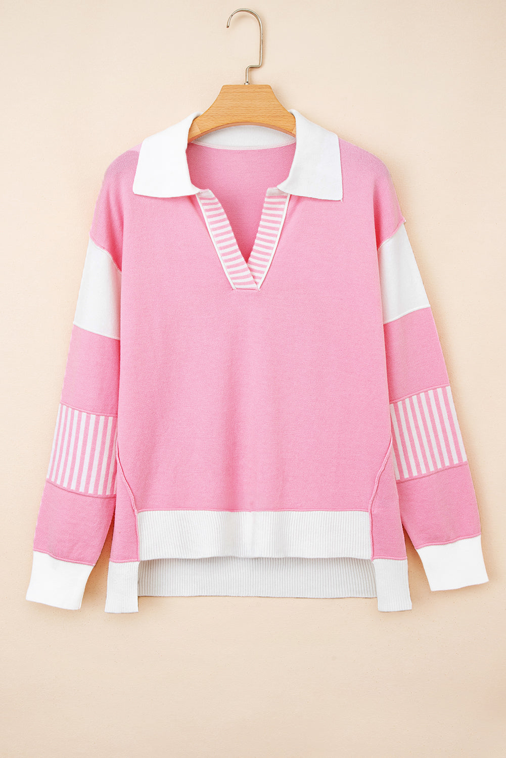 color block knit sweater