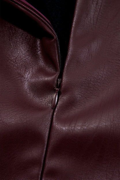 Wild Ginger  Vegan Leather Sleeveless Mini Dress