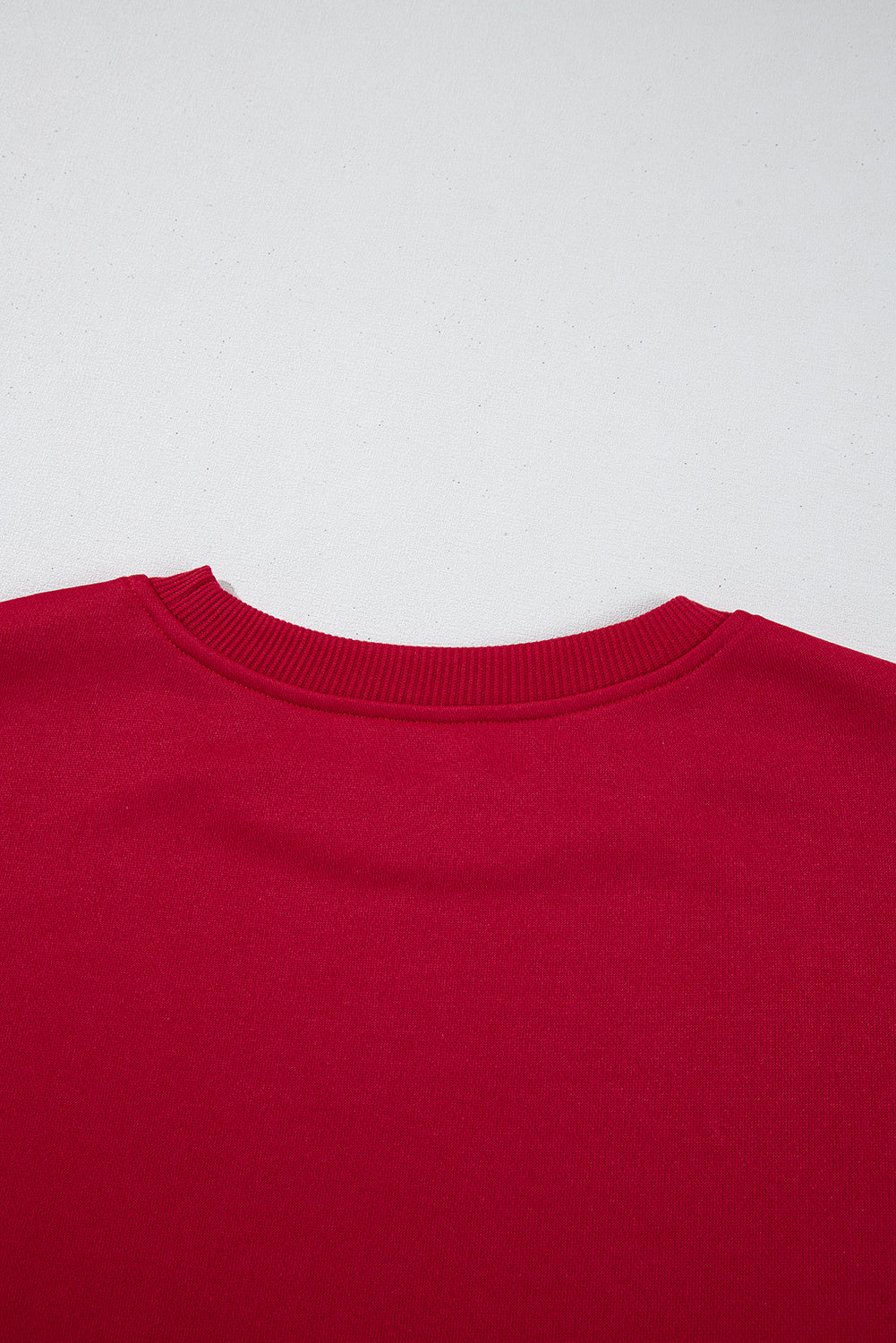 Fiery Red Contrast Bow Decor Dropped Sleeve Crewneck Sweatshirt