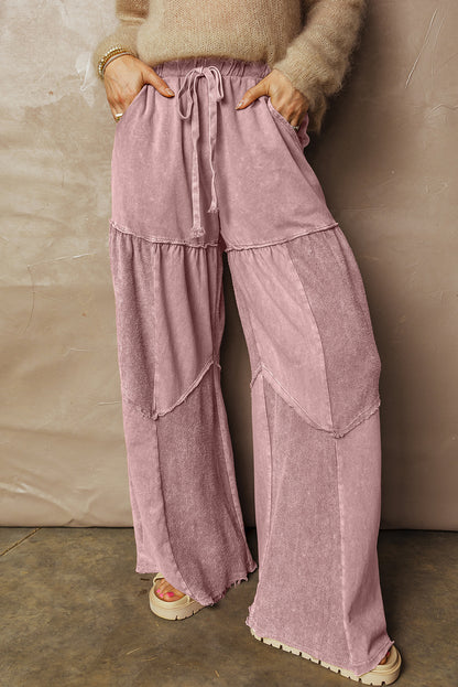 wide leg patchwork pants