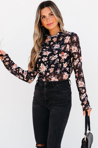 mesh long sleeve top