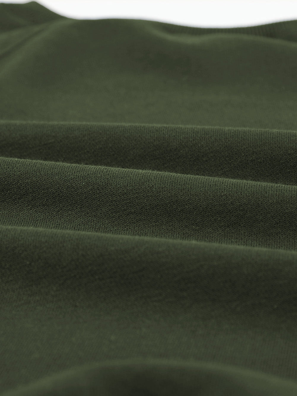 Green Crew Neck Long Sleeve Sweatshirt with Distressed Detail