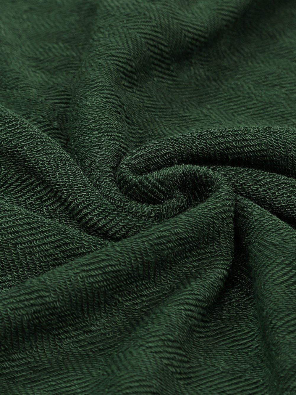 Green Knit Cotton Blend Casual Shacket with Chest Pockets