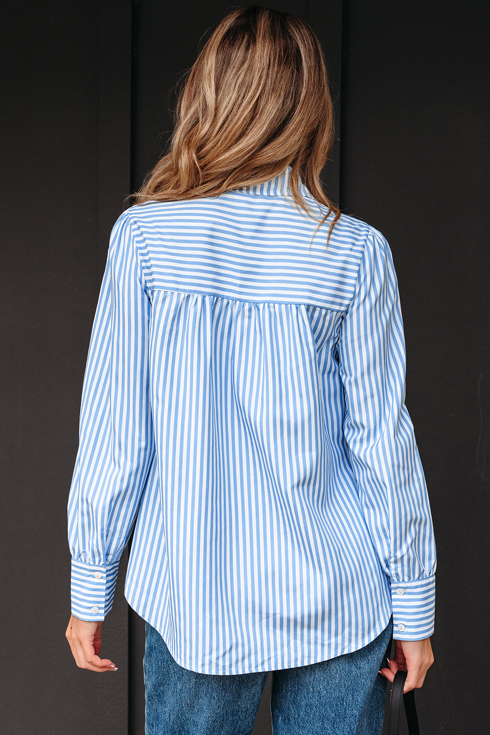 striped long sleeve blouse