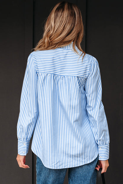 striped long sleeve blouse