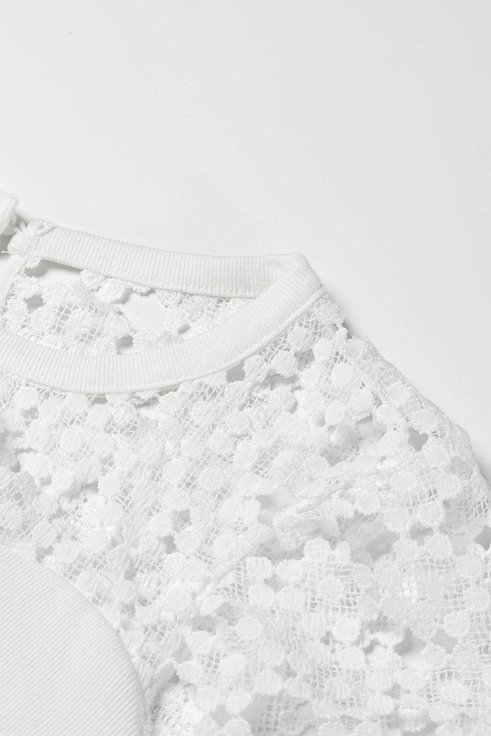 Elegant Floral Lace Hollowed Long Sleeve Blouse