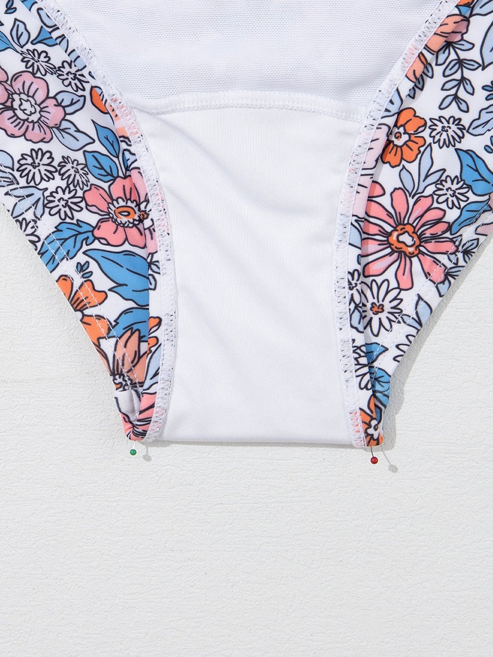 Elegant Pink Floral Drawstring Ruched Beach Swim Dress