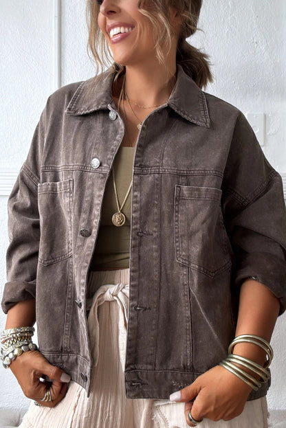 Goat Boyfriend Wash Patched Pocket Denim Jacket