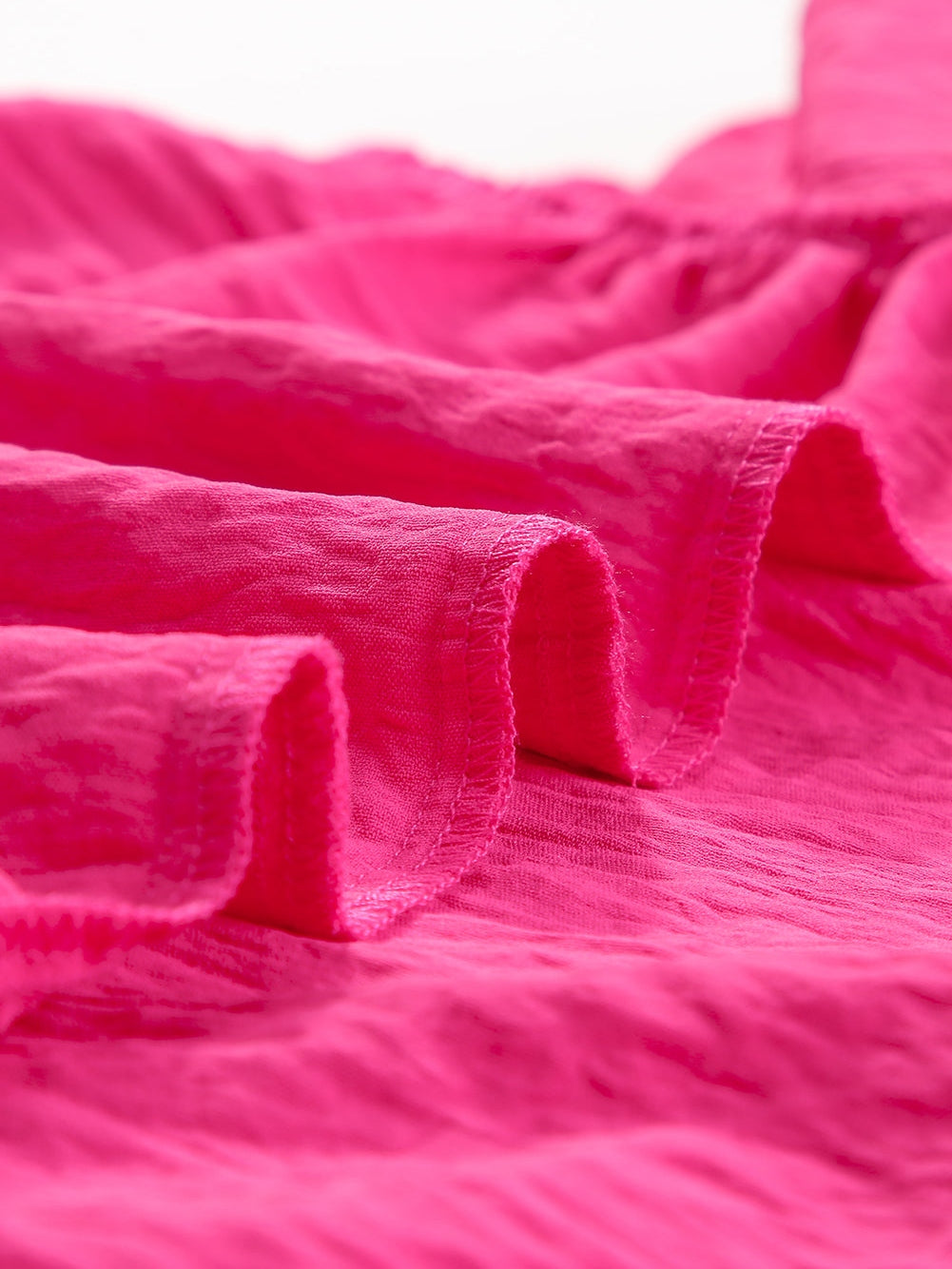 Pretty in Pink V-Neck Ruffle Tunic Top with Tie Back