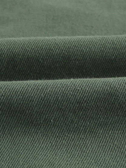 Green Distressed Cotton Shacket