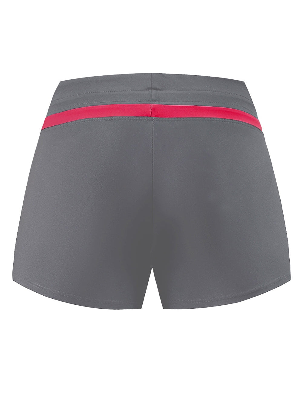 Fiery Red Accented Taupe Women's Swim Shorts