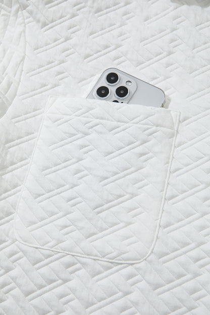 white textured sweatshirt