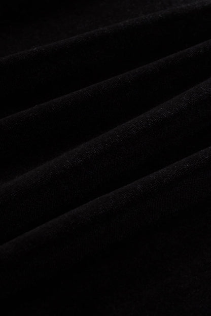 Black Pearl Embellished Puff Sleeve Velvet Plus Size Top