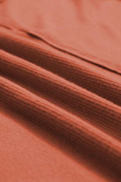 Gold Flame Plus Size Exposed Seam V Neck Long Sleeve Top