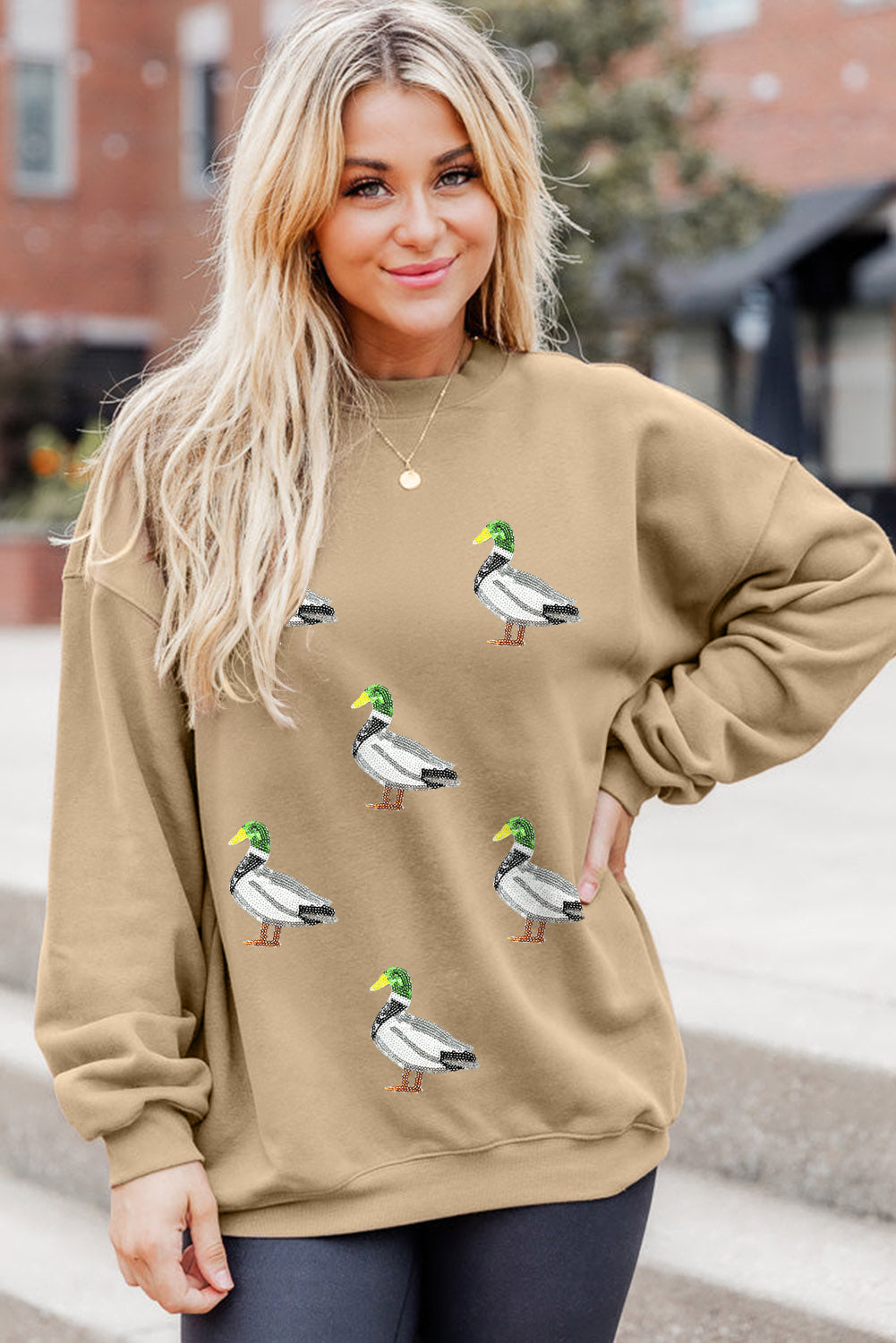 sequin graphic sweatshirt