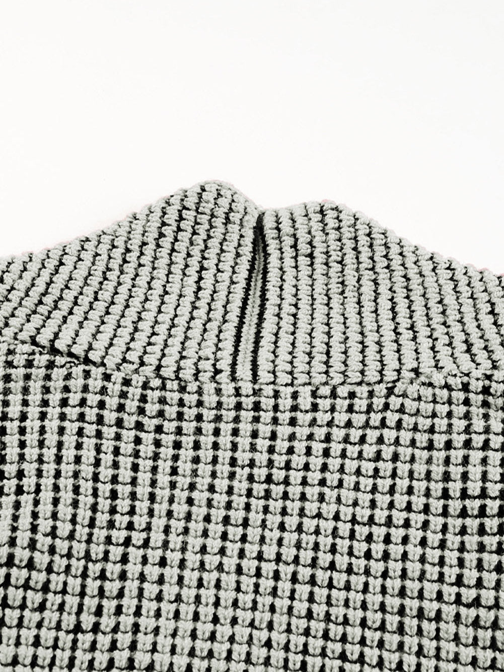 Gray Knit Textured Longline Cardigan with Pockets