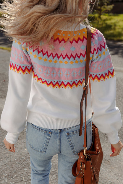 geometric print sweater