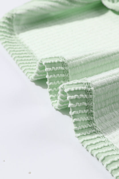 Sage Oversized Ribbed Henley Top with Pockets