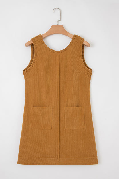 sleeveless corduroy dress