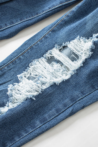 Blue Acid Washed Plus Size Skinny Jeans