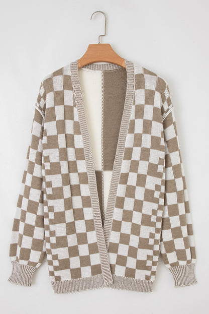 checkered cardigan