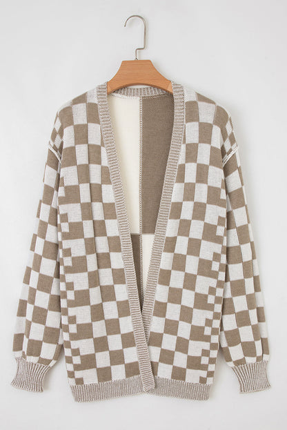 checkered cardigan