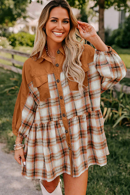 plaid shirt dress