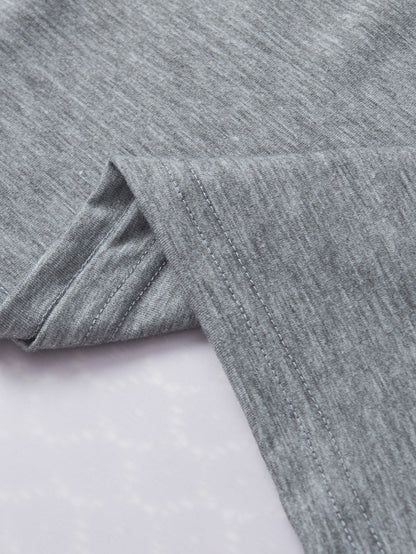 Grey Tiered Ruffle Sleeve Crew Neck Shift Top