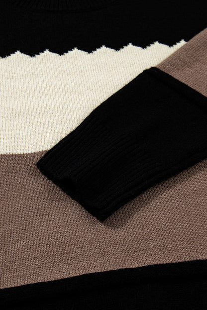 color block knit sweater