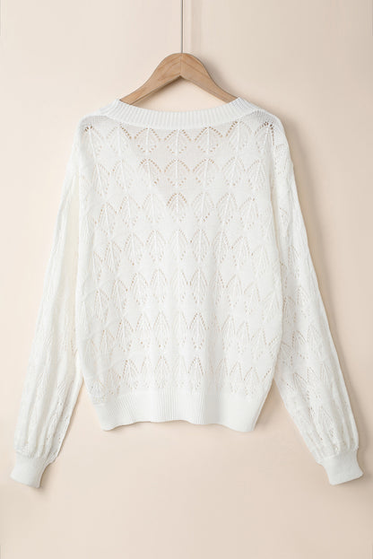 white crochet cardigan