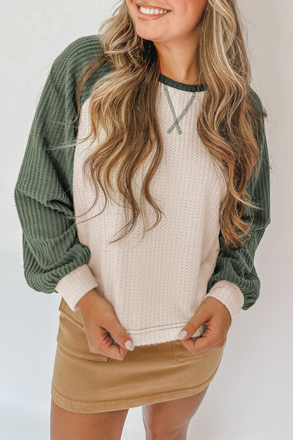color block long sleeve top