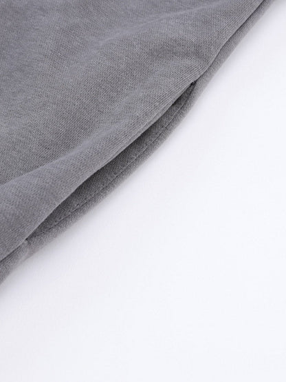 Exposed Seam Twist Gray Oversized Pullover with Open Back