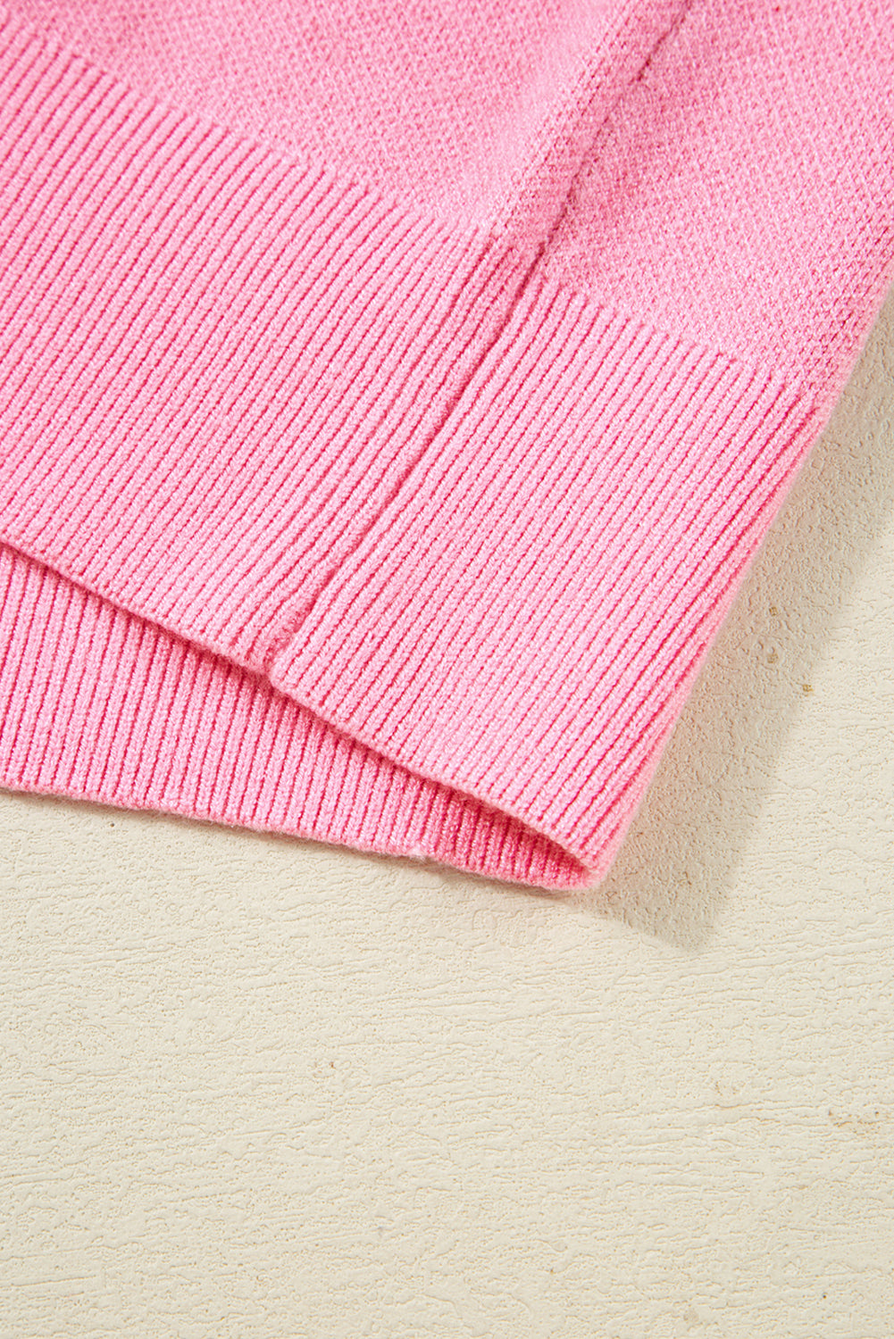 Pink Pearl Embellished Heart Pattern Valentines Day Sweater