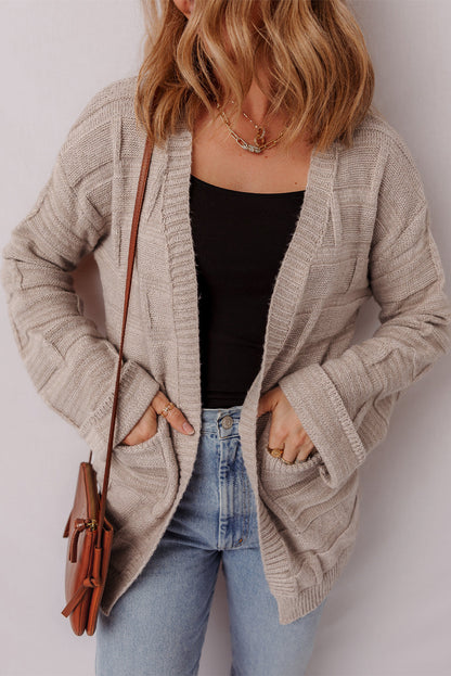 textured knit cardigan