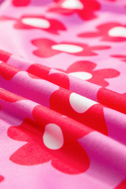 Floral Pattern Short Sleeve Pajama Set with Southern Belle Style