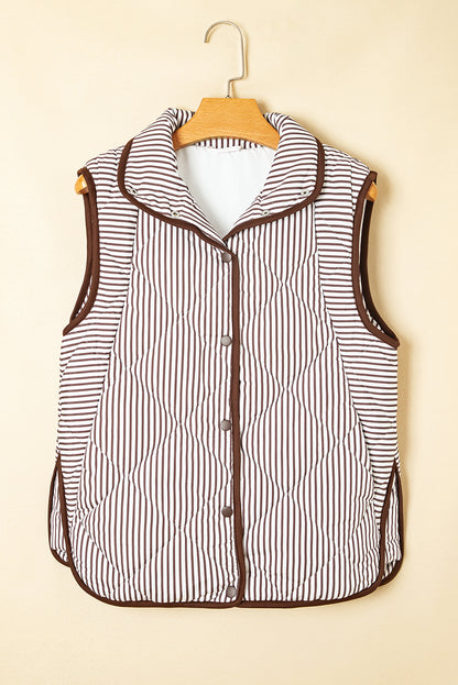 striped print vest