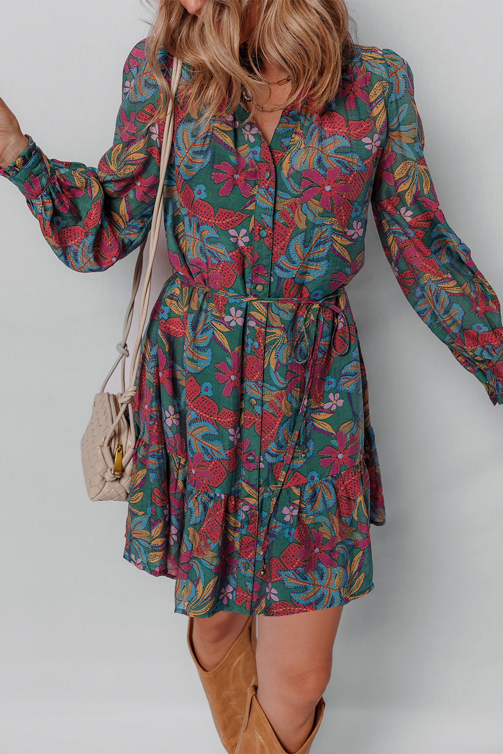 floral shirt dress