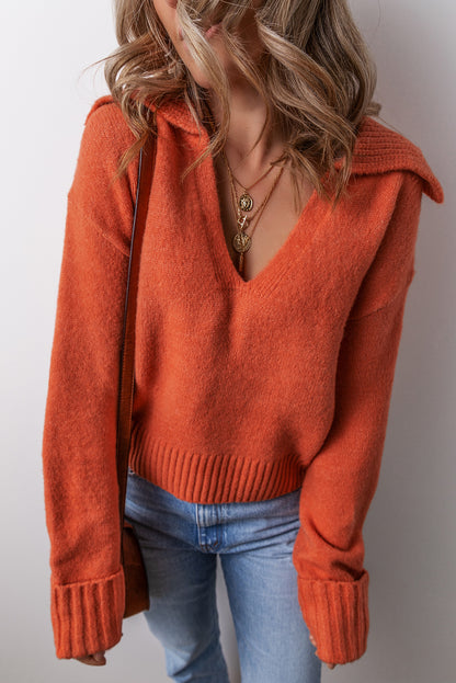 collared v neck sweater
