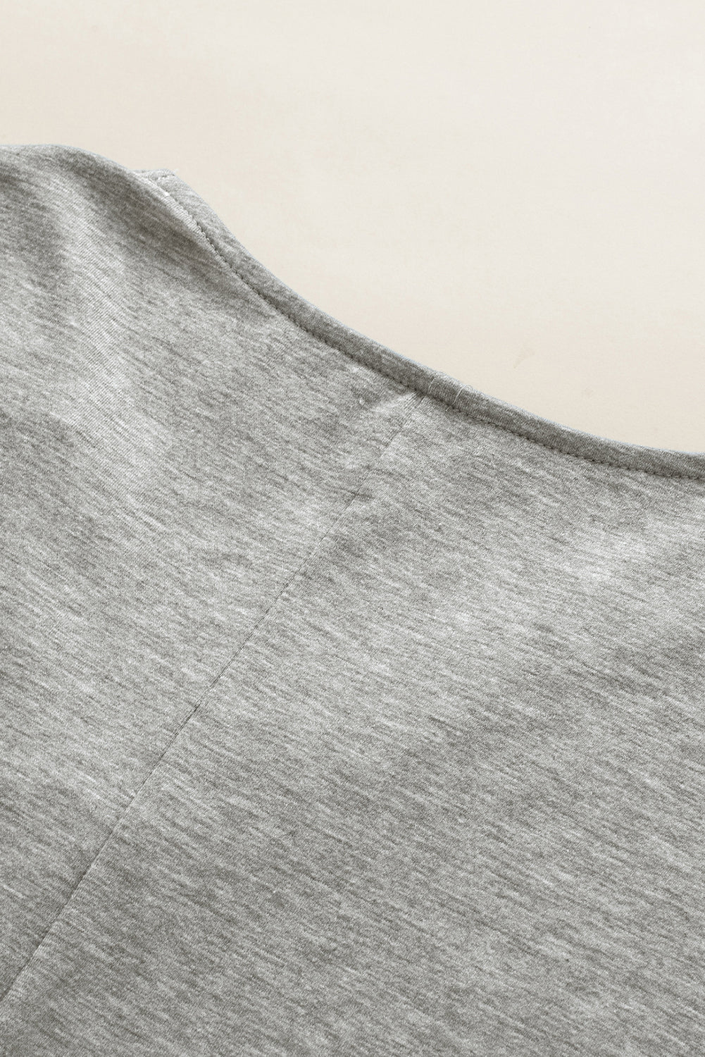 Chic Gray V Neck Batwing Sleeve Plus Size Top