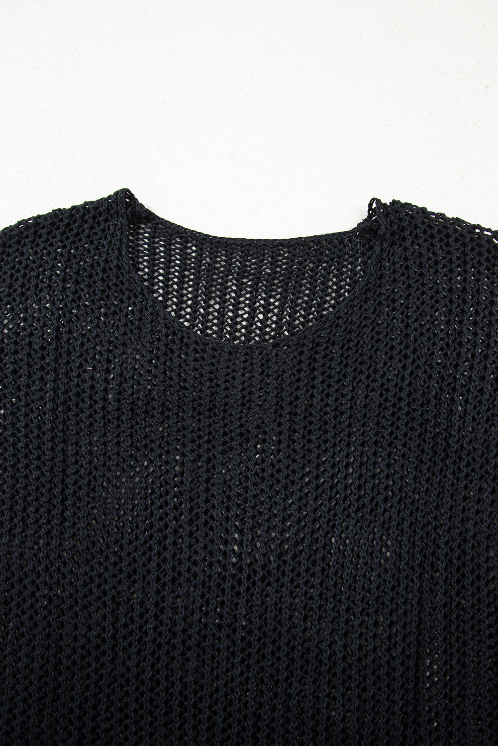 black crochet sweater