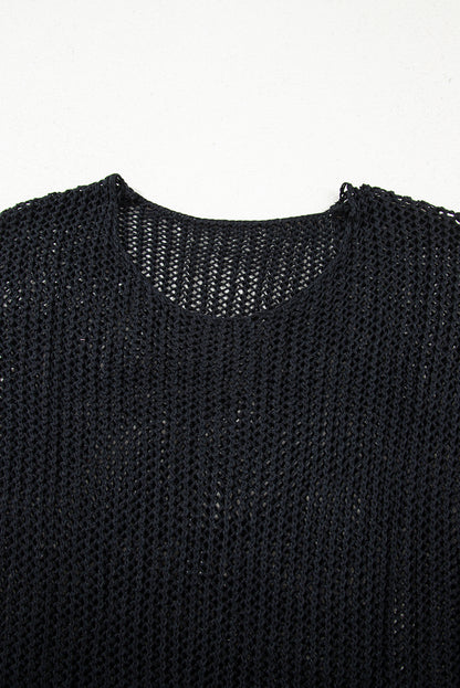 black crochet sweater