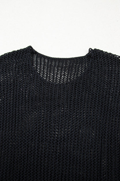 black crochet sweater