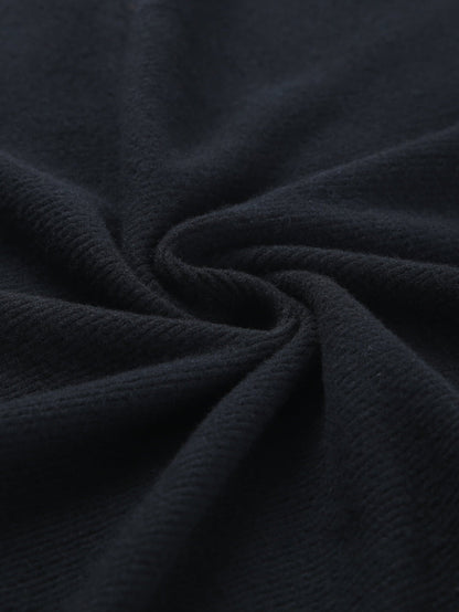 Elegant Black Lace Panel V Neck Long Sleeve Blouse