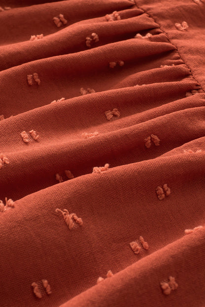 Golden Sparks Plus Size Swiss Dot V Neck Wrap Tie Side Blouse