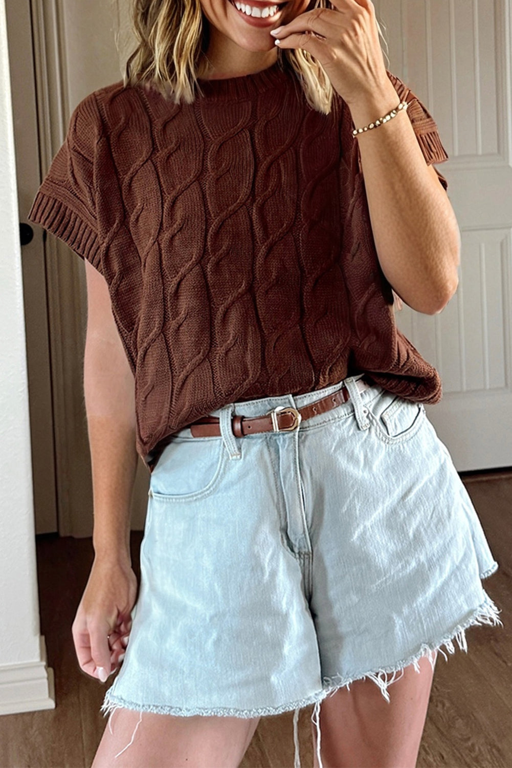 short sleeve sweater top