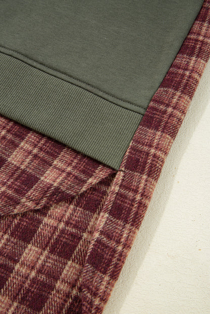 plaid patchwork sweatshirt