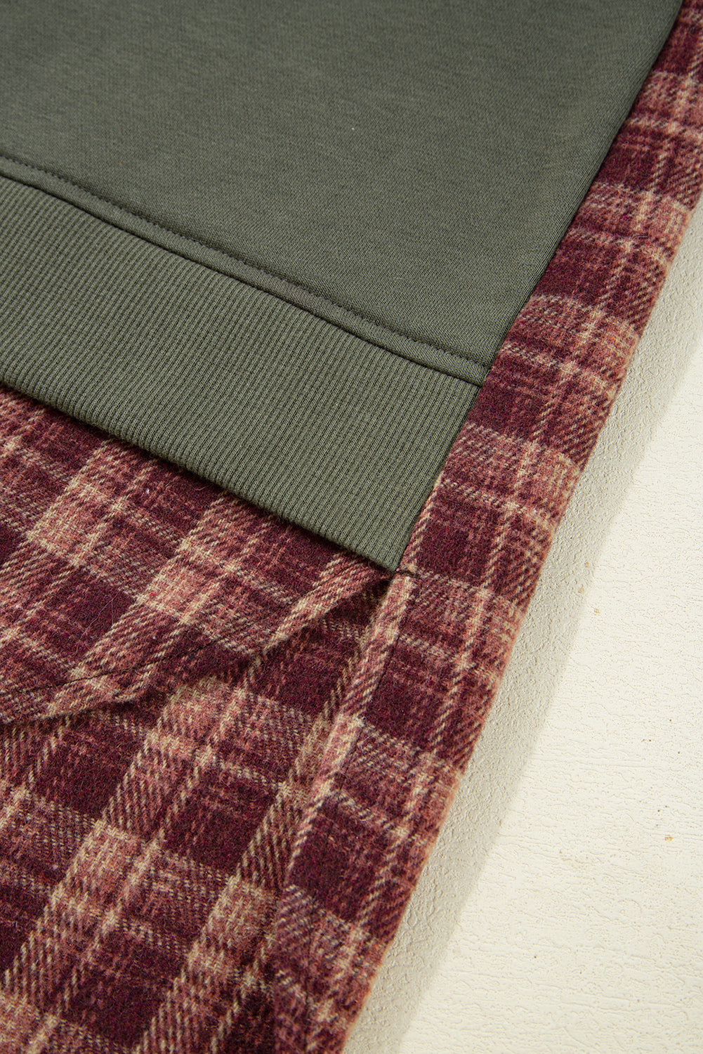 plaid patchwork sweatshirt