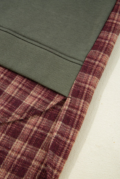 plaid patchwork sweatshirt