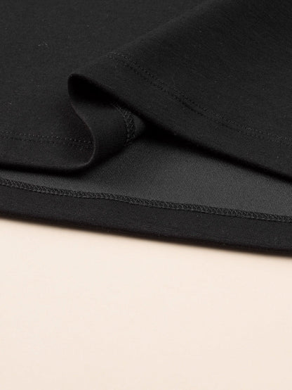 Black Studded Cap Sleeve Plus Size T-shirt Dress