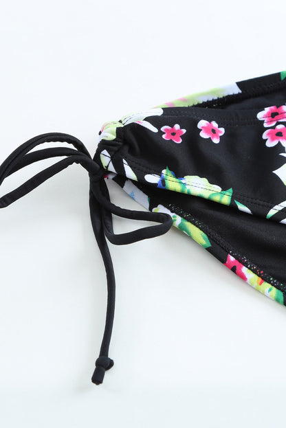 Floral Layered Tankini Set with Triangular Briefs